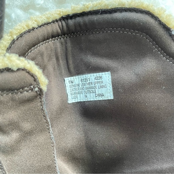 Timberland Dark Brown Leather Boots with Sherpa Lining Size 6 - Picture 8 of 14